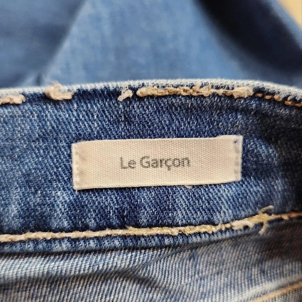 FRAME LE GARCON SIim Leg Mid Rise Gratitude Jeans Size 27 Raw Hem STYLE LGJRAZ8S - Picture 4 of 13